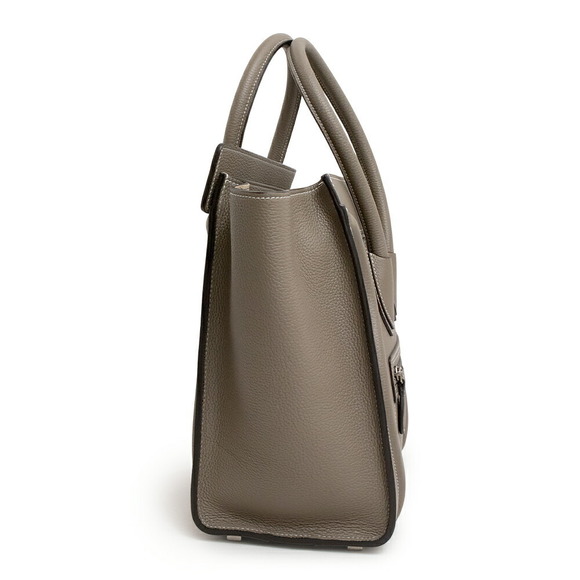 Celine Luggage Micro Shopper Handbag Drummed Calf Leather Suri Greige - Picture 4 of 10